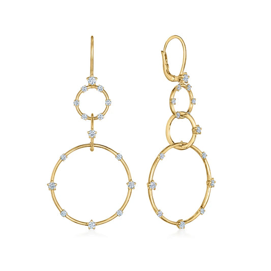Drop Earrings with Star-Set Diamonds