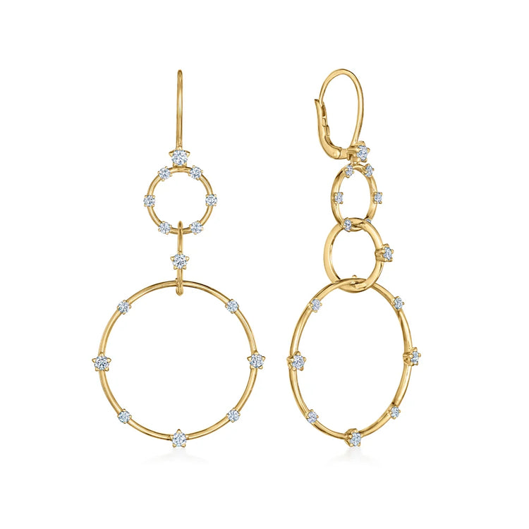 Drop Earrings with Star-Set Diamonds