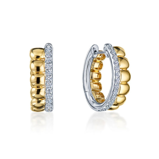 Huggie Hoop Earrings with Diamonds