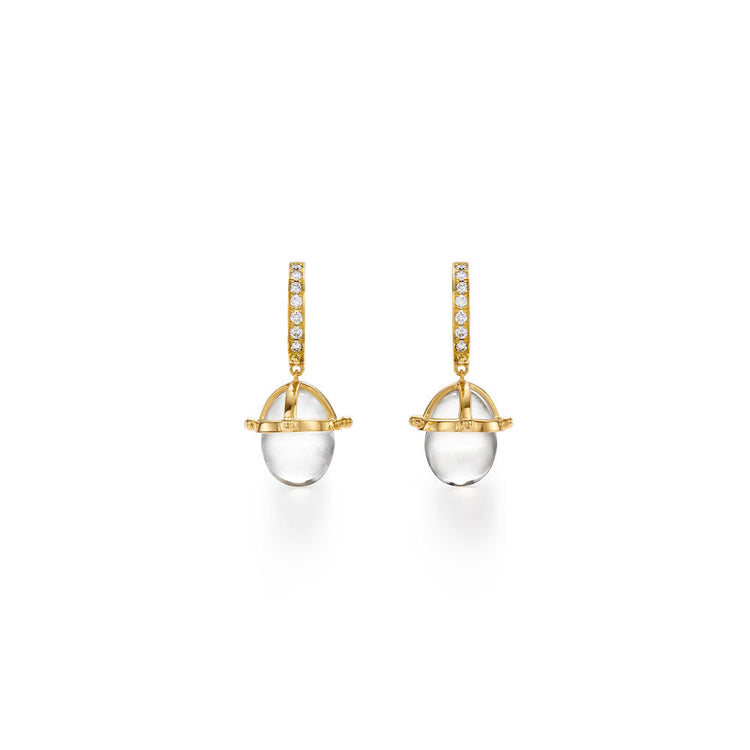 18K Granulated Amulet Drop Earrings