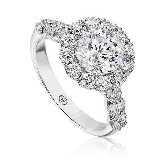 14k White Gold Halo Ring