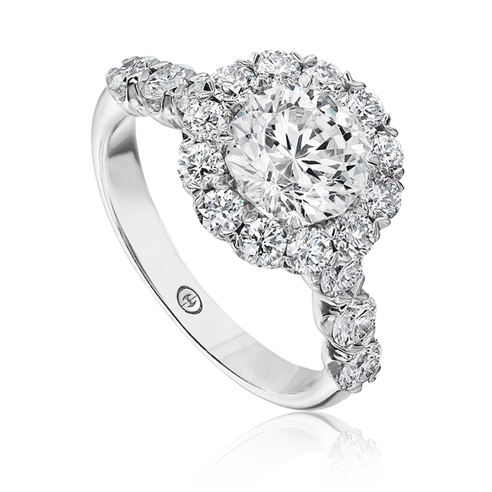 14k White Gold Halo Ring