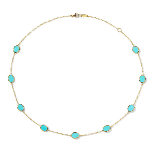 Turquoise Polished Rock Candy Confetti Necklace