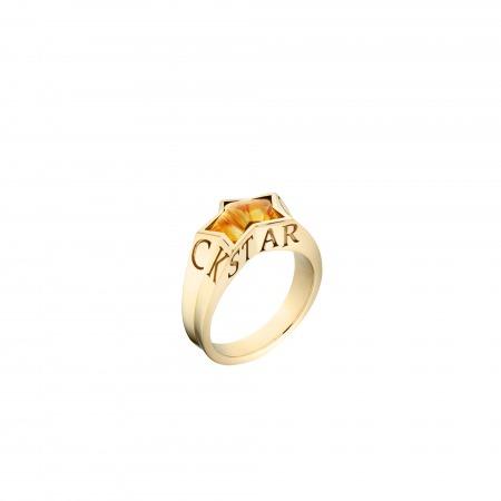 18k Yellow Gold Citrine Rock Stair Ring