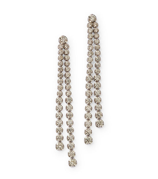 14k White Gold Diamond Drop Earrings