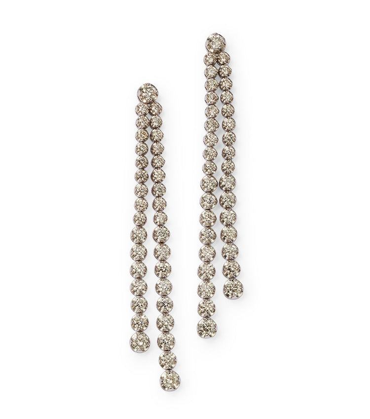 14k White Gold Diamond Drop Earrings