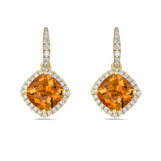 18k Yellow Gold Citrine Earrings