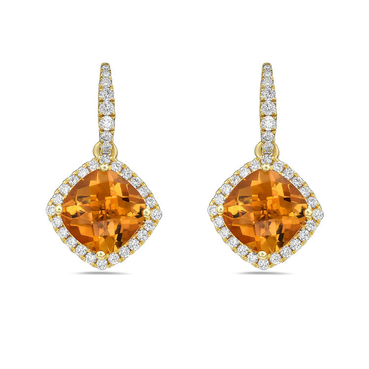18k Yellow Gold Citrine Earrings