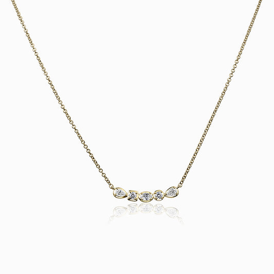 14k Yellow Gold Multi Stone Necklace