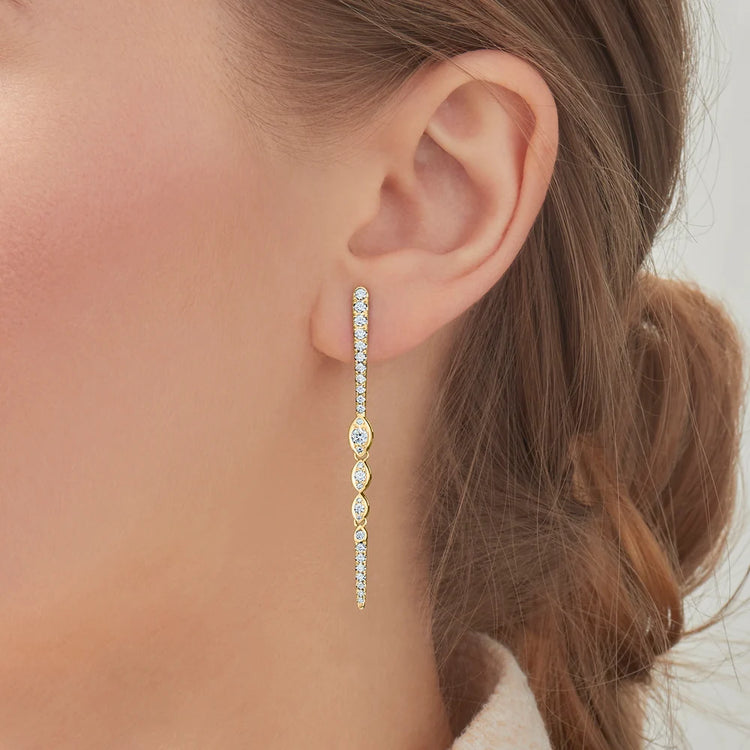Drop Earrings with Diamonds