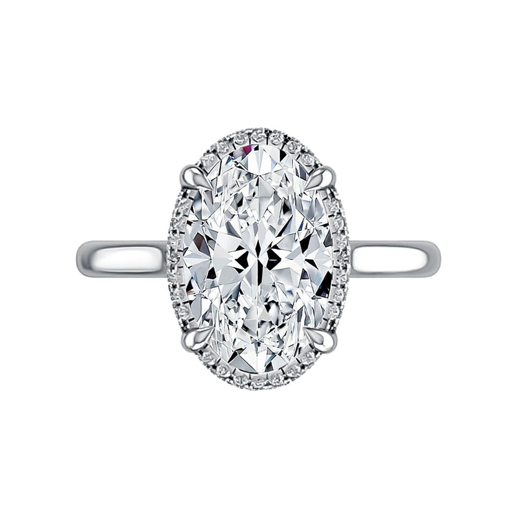 Diamond Halo Semi Mount Ring | 14k White (4.00ct Head)