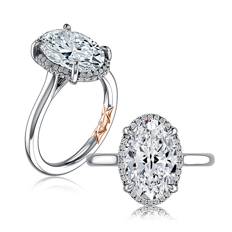 Diamond Halo Semi Mount Ring | 14k White (4.00ct Head)