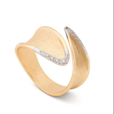 18KYG/WG 0.05CT DIAMOND LUNARIA TWIST RING SZ 6.5