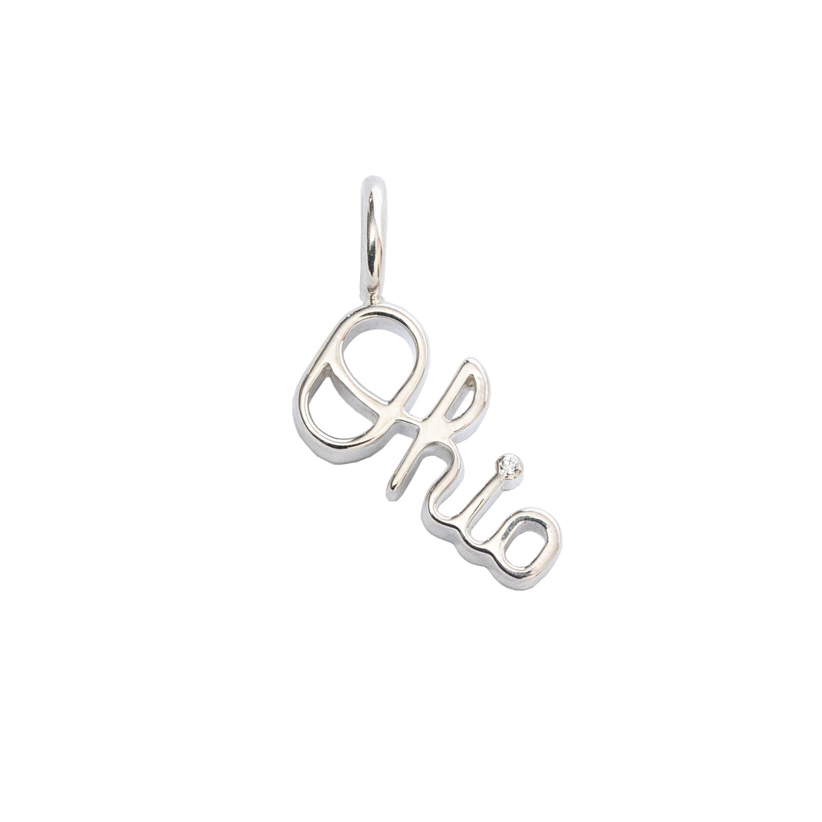 OSU Mini Script Ohio Charm with Diamond Accent by Diamond Cellar ...