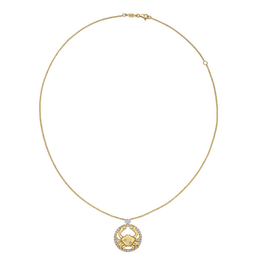 Zodiac Cancer Pendant with Diamonds
