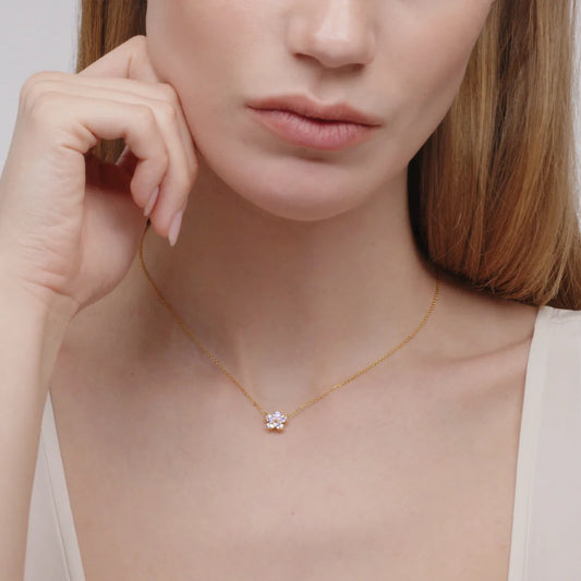 Floral Pendant with Pear Shape Diamonds