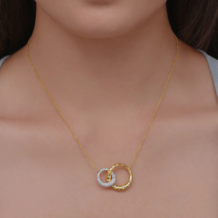 Cobblestone Interlocking Pendant with Diamonds