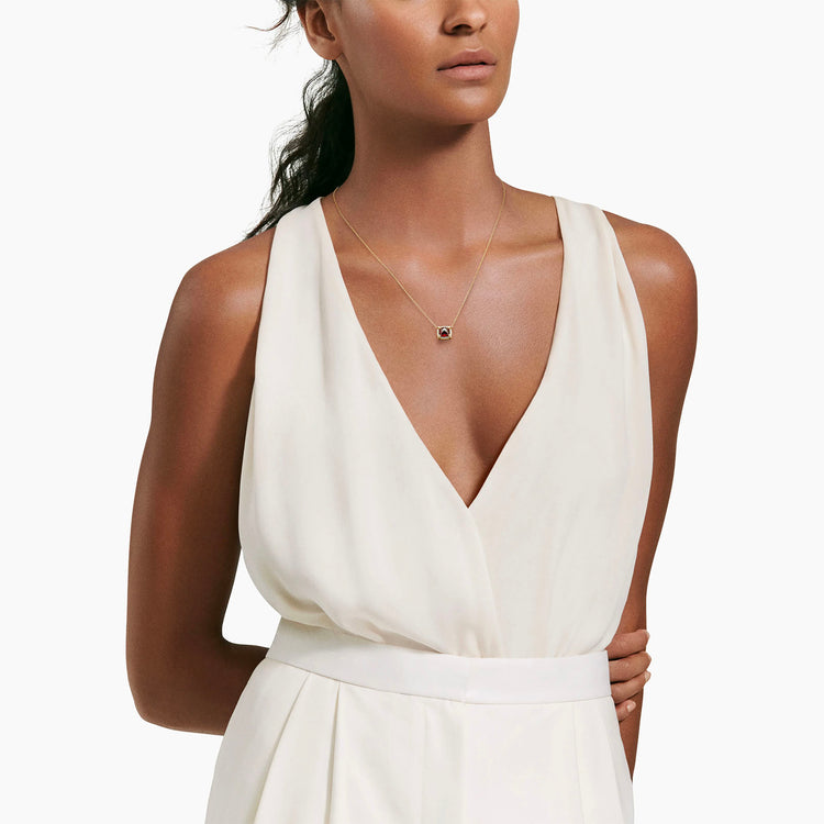 Petite Châtelaine Pendant in Garnet with Diamond Accents