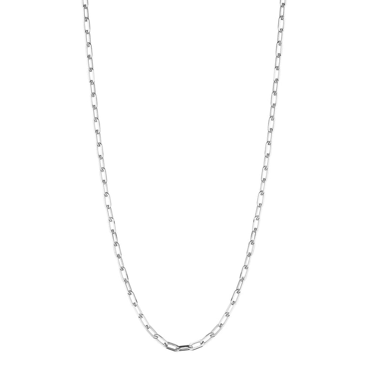 White Gold Flat Link Chain