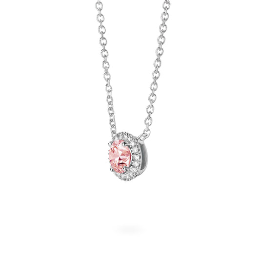 Halo Pendant | Pink with White (1.00ct)
