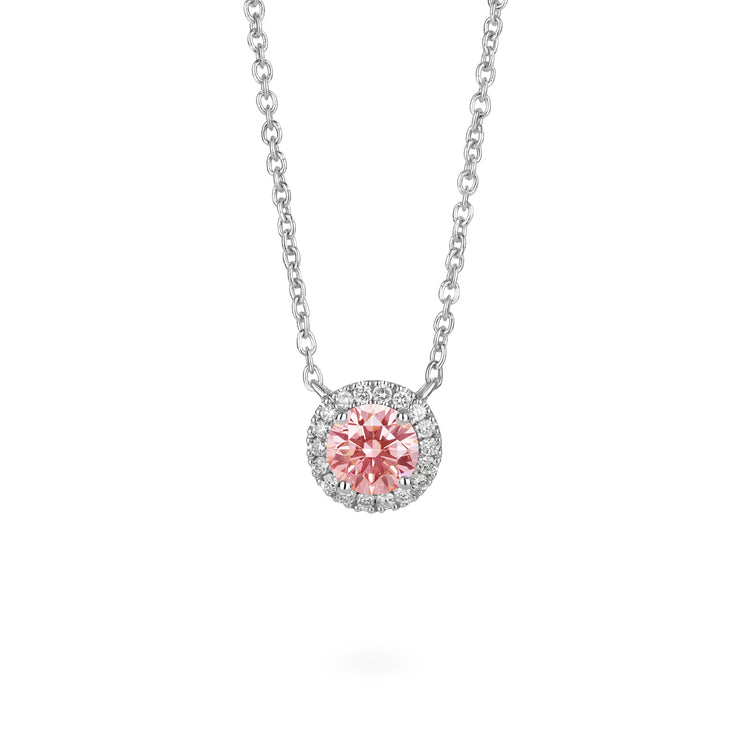 Halo Pendant | Pink with White (1.00ct)