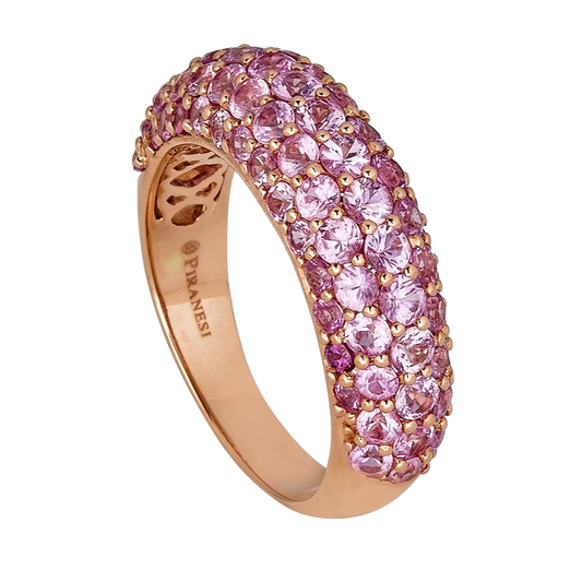 18K Rose Gold Pink Sapphire Dome Ring