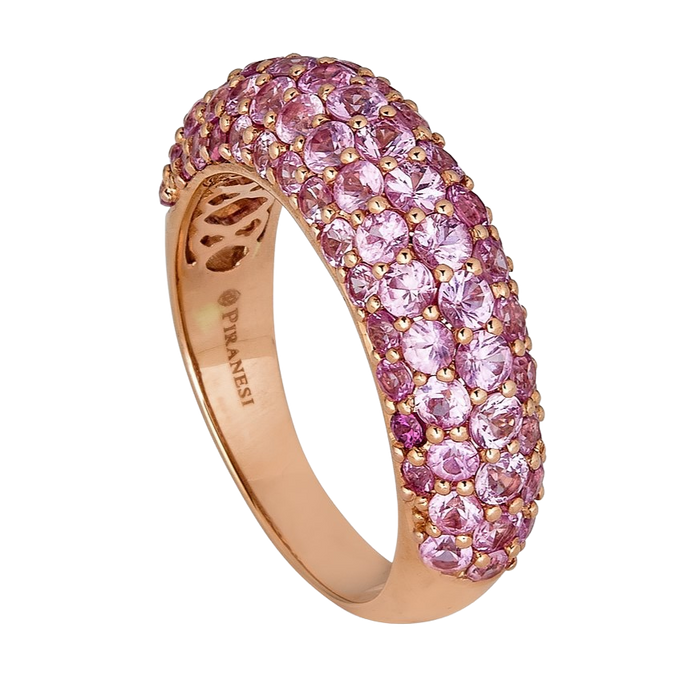 18K Rose Gold Pink Sapphire Dome Ring