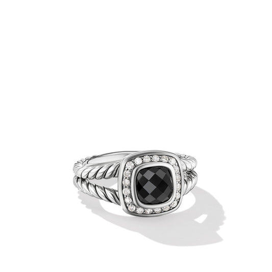 Petite Albion Ring with Amethyst and Diamonds