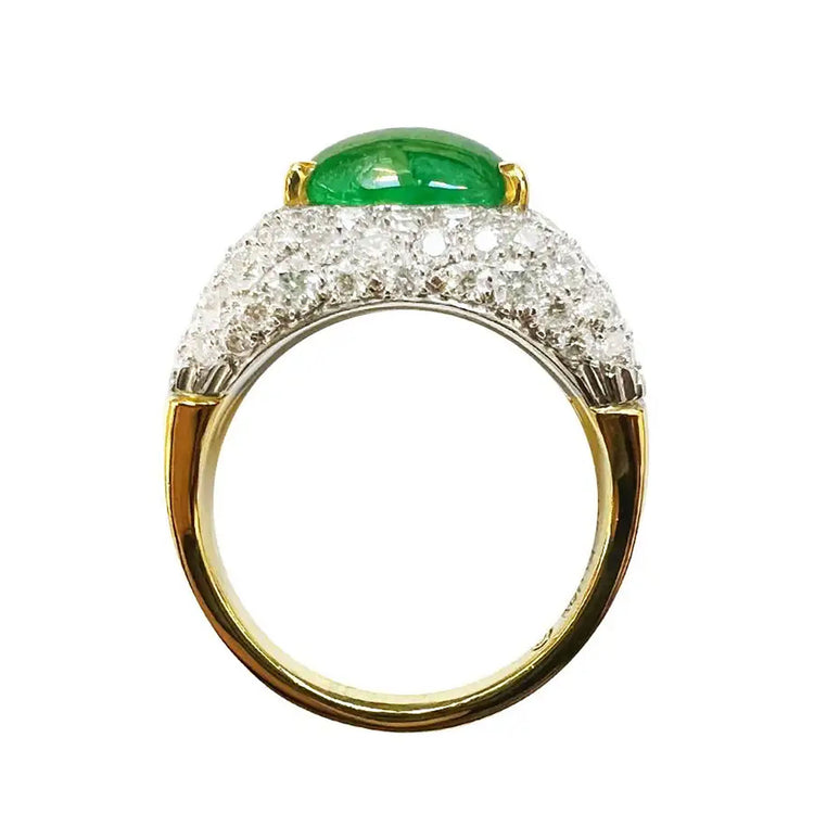 Emerald & Diamond Dome Ring