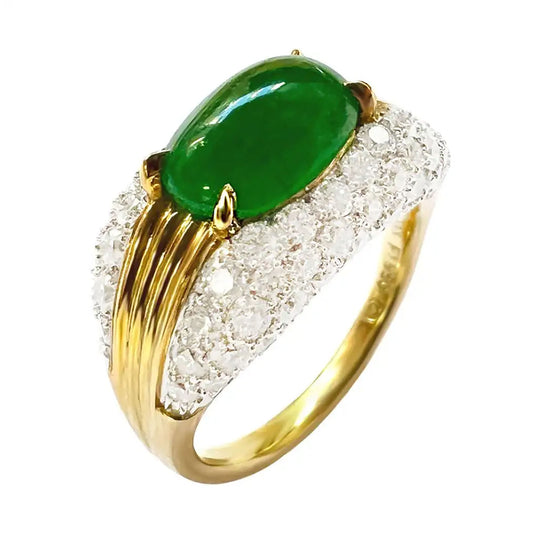 Emerald & Diamond Dome Ring