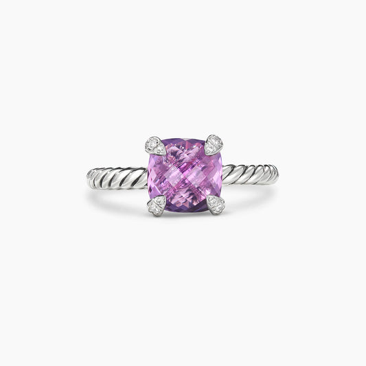 Chatelaine Ring in Amethyst with Diamonds (Size 5)