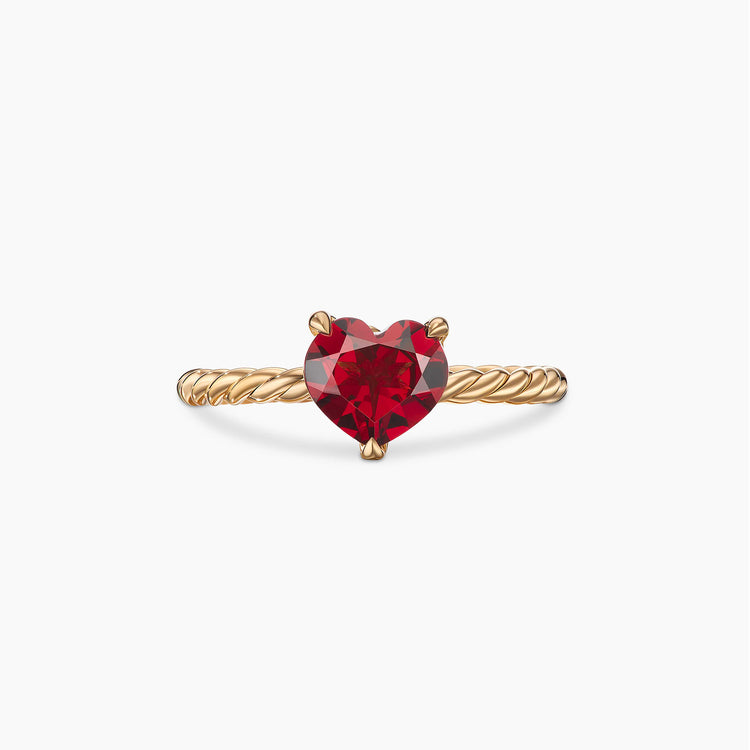 Châtelaine Heart Ring in Garnet