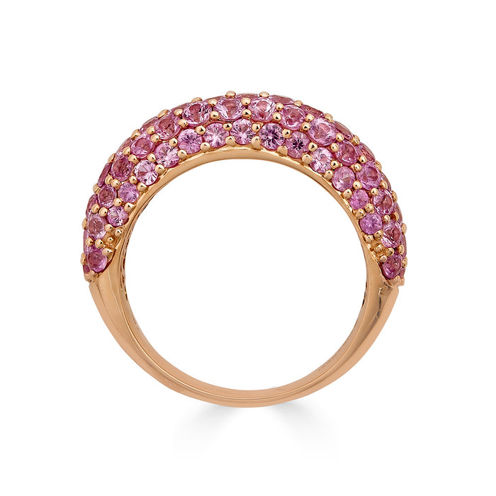 18K Rose Gold Pink Sapphire Dome Ring