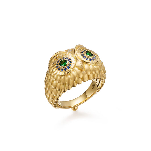 18K Athena Owl Ring