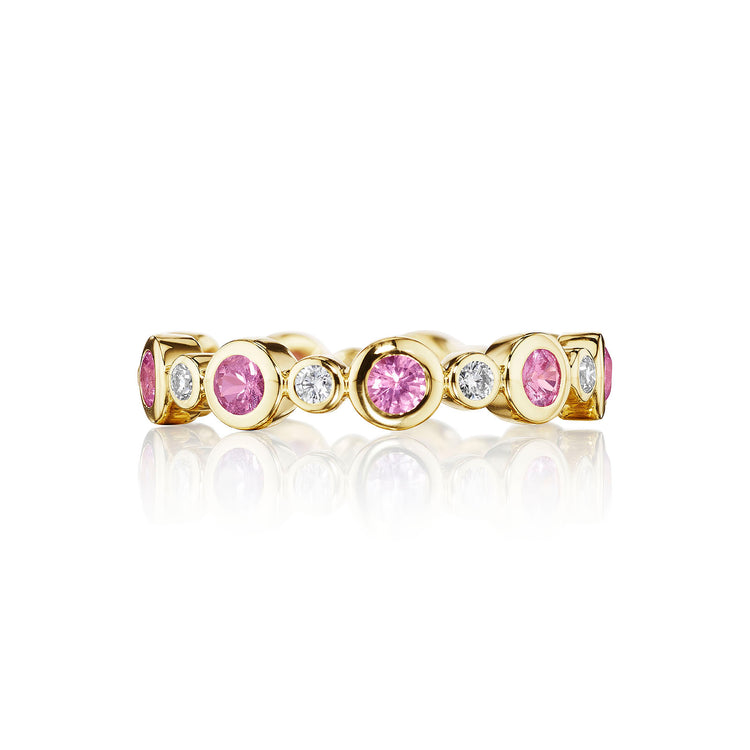Pink Sapphire & Diamond Aura Ring