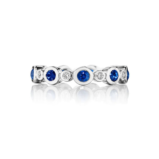 Blue Sapphire & Diamond Aura Ring
