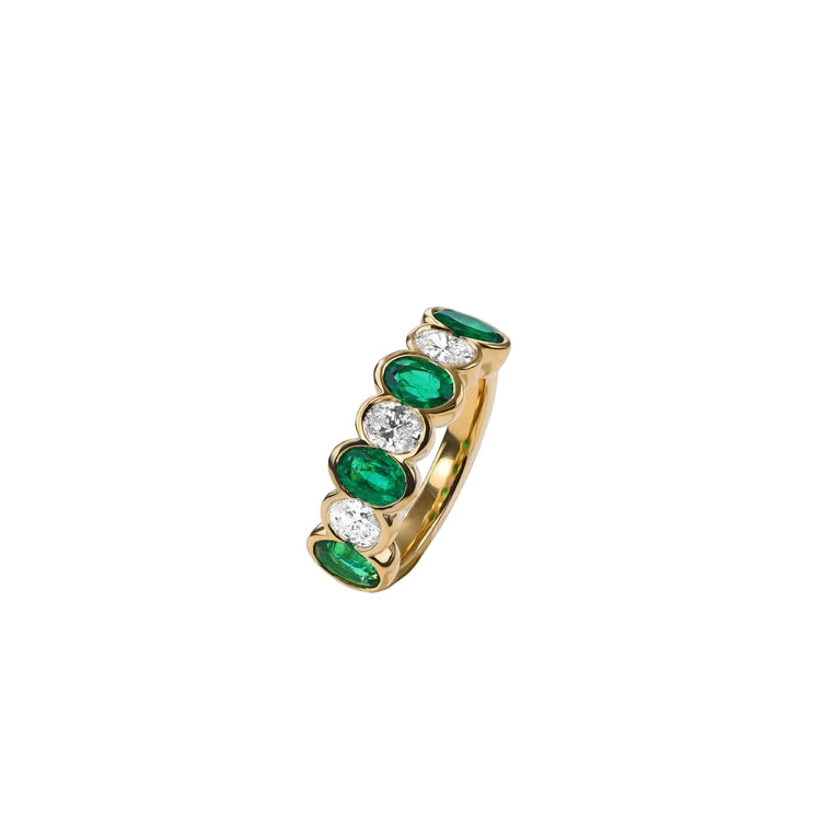 18KYG DIA & EMERALD BEZEL BRAND