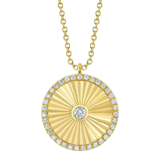 Circle Pendant with Diamonds