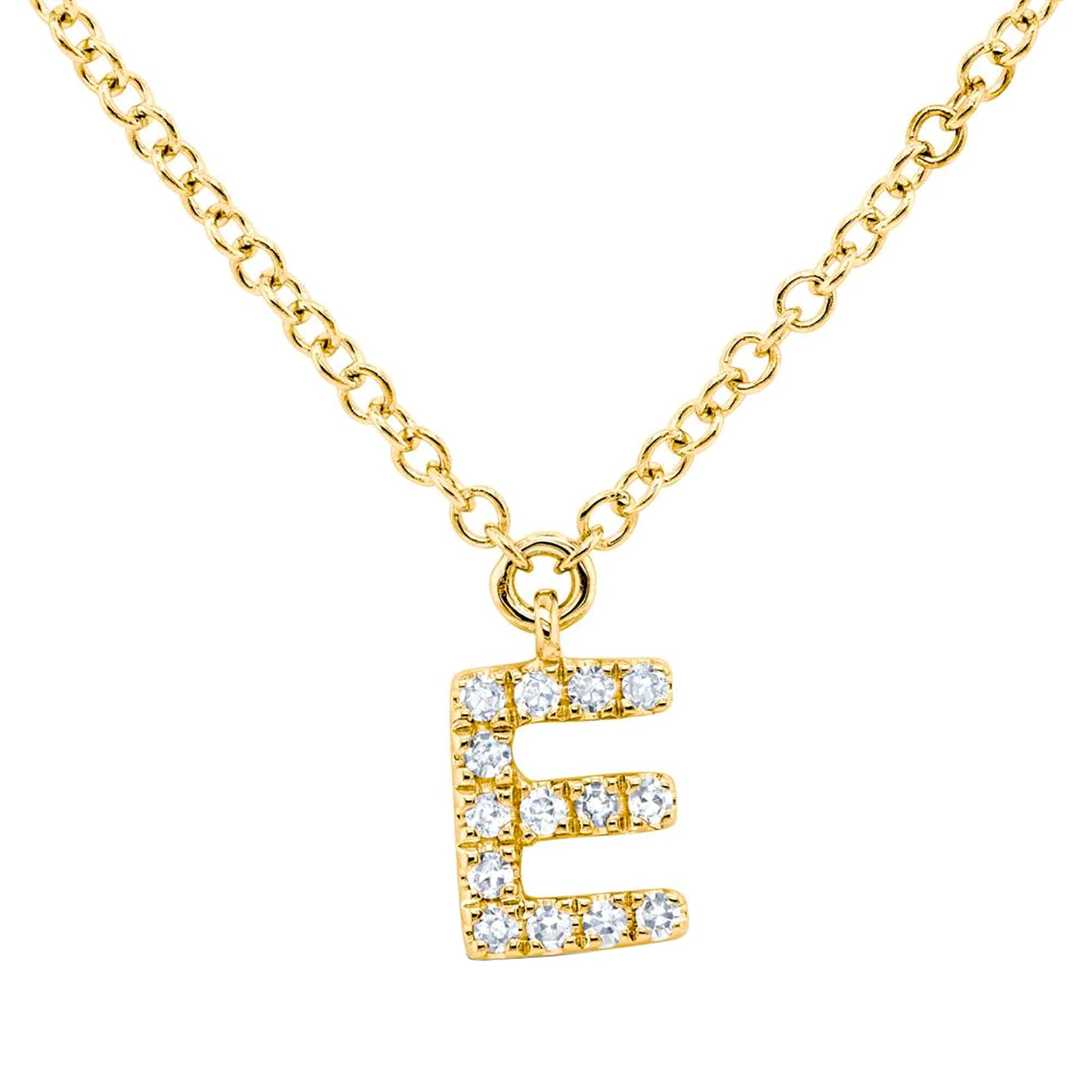 Diamond Initial Pendant - Letter E by Shy Creations | Diamond Cellar