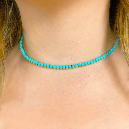 Composite Turquoise Tennis Necklace