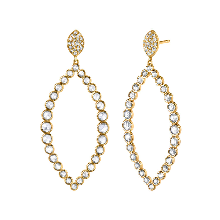 Open Marquise Drop Earrings with Diamonds