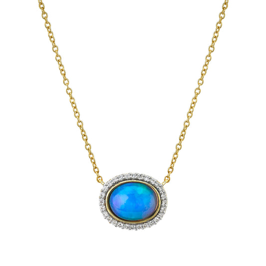 Ethiopian Opal and Diamond Necklace