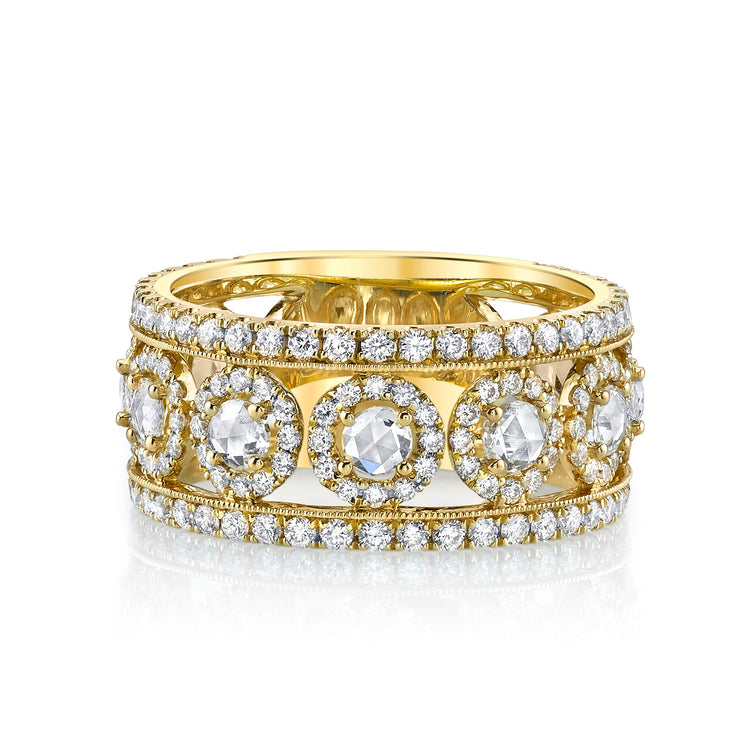 Classic Wide Band with Diamonds