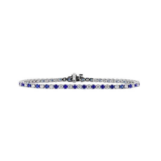 Sapphire & Diamond Line Bracelet