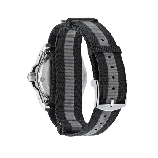 Dive Black Dial Black and Grey Nylon Watch