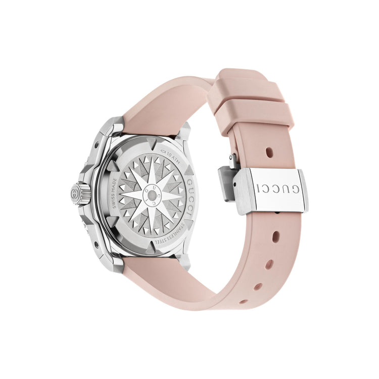 Dive Pink Dial Black Bezel Watch on Pink Rubber Strap