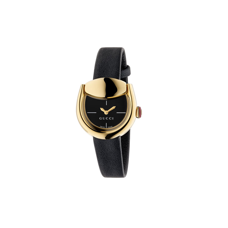 SS/YGPLTD 27X25MM BLK GUCCI HORSEBIT WATCH