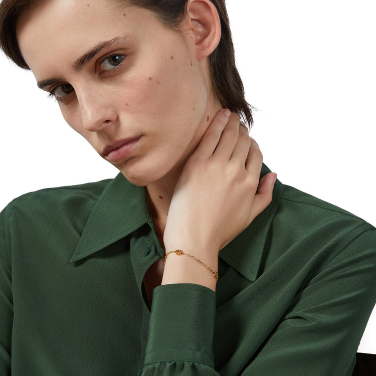 Interlocking 18k Yellow Gold Bracelet