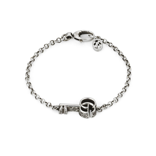 STSLVR GUCCI DOUBLE G KEY BRACELET SZ 16