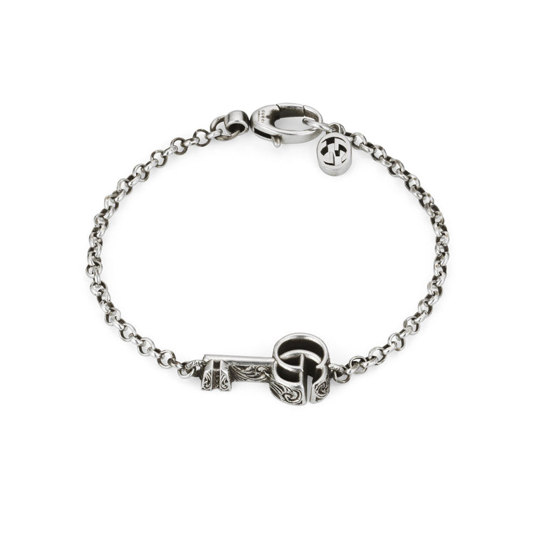 STSLVR GUCCI DOUBLE G KEY BRACELET SZ 16